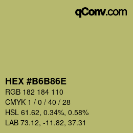 Color code: HEX #B6B86E | qconv.com