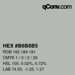 カラーコード: HEX #B6B8B5 | qconv.com