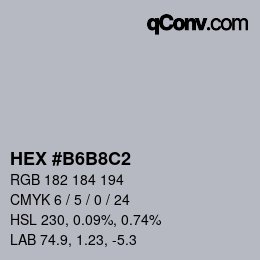 Color code: HEX #B6B8C2 | qconv.com