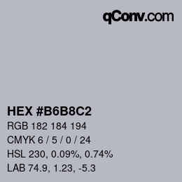 カラーコード: HEX #B6B8C2 | qconv.com