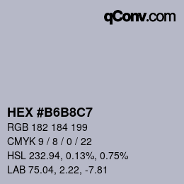 カラーコード: HEX #B6B8C7 | qconv.com