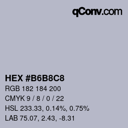 Farbcode: HEX #B6B8C8 | qconv.com