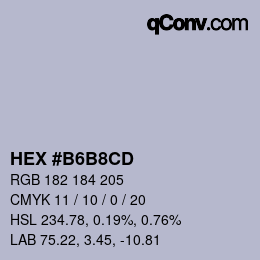 Color code: HEX #B6B8CD | qconv.com
