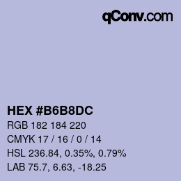 Farbcode: HEX #B6B8DC | qconv.com