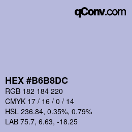 カラーコード: HEX #B6B8DC | qconv.com