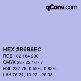 Color code: HEX #B6B8EC | qconv.com