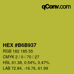 颜色代码: HEX #B6B937 | qconv.com