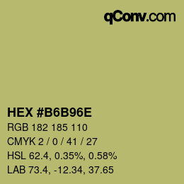Color code: HEX #B6B96E | qconv.com