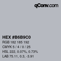 Color code: HEX #B6B9C0 | qconv.com