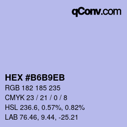カラーコード: HEX #B6B9EB | qconv.com