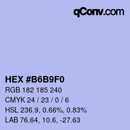 カラーコード: HEX #B6B9F0 | qconv.com