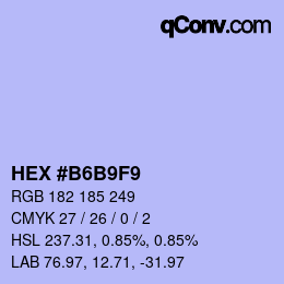 颜色代码: HEX #B6B9F9 | qconv.com