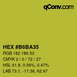 Color code: HEX #B6BA35 | qconv.com