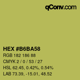 Color code: HEX #B6BA58 | qconv.com