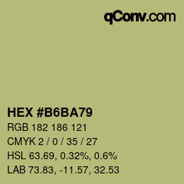 Color code: HEX #B6BA79 | qconv.com