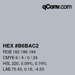 Color code: HEX #B6BAC2 | qconv.com