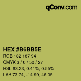 Farbcode: HEX #B6BB5E | qconv.com