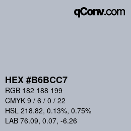 Color code: HEX #B6BCC7 | qconv.com