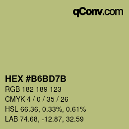 カラーコード: HEX #B6BD7B | qconv.com