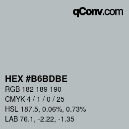 Color code: HEX #B6BDBE | qconv.com