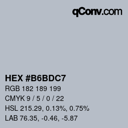 カラーコード: HEX #B6BDC7 | qconv.com