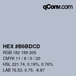 Color code: HEX #B6BDCD | qconv.com