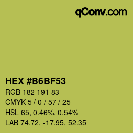 Color code: HEX #B6BF53 | qconv.com