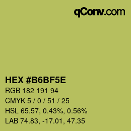 カラーコード: HEX #B6BF5E | qconv.com