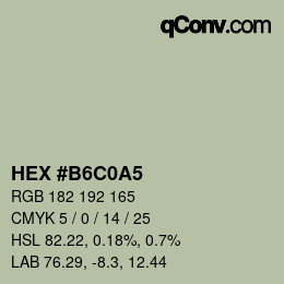 Color code: HEX #B6C0A5 | qconv.com