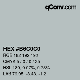 Color code: HEX #B6C0C0 | qconv.com