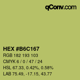 Color code: HEX #B6C167 | qconv.com