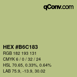 カラーコード: HEX #B6C183 | qconv.com