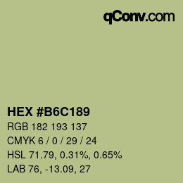 Color code: HEX #B6C189 | qconv.com