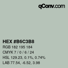 Color code: HEX #B6C3B8 | qconv.com