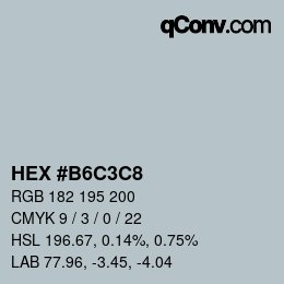 Color code: HEX #B6C3C8 | qconv.com
