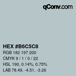 Color code: HEX #B6C5C8 | qconv.com