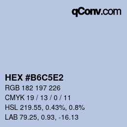 Color code: HEX #B6C5E2 | qconv.com