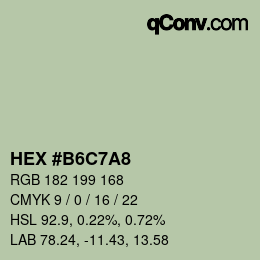 カラーコード: HEX #B6C7A8 | qconv.com