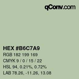 Farbcode: HEX #B6C7A9 | qconv.com