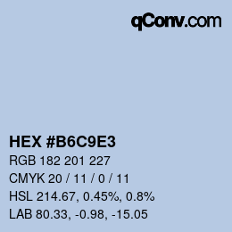 カラーコード: HEX #B6C9E3 | qconv.com