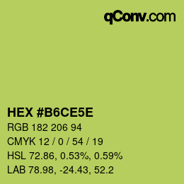 Farbcode: HEX #B6CE5E | qconv.com