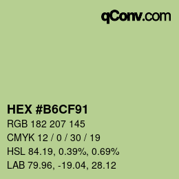 Código de color: HEX #B6CF91 | qconv.com