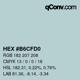 Color code: HEX #B6CFD0 | qconv.com