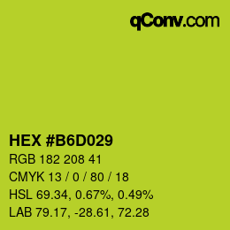 Color code: HEX #B6D029 | qconv.com