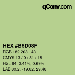 Color code: HEX #B6D08F | qconv.com