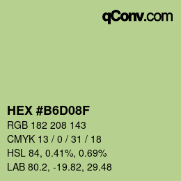 Color code: HEX #B6D08F | qconv.com