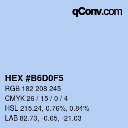 カラーコード: HEX #B6D0F5 | qconv.com