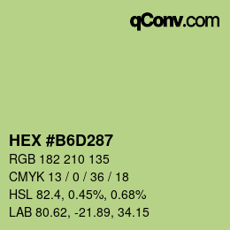 Color code: HEX #B6D287 | qconv.com