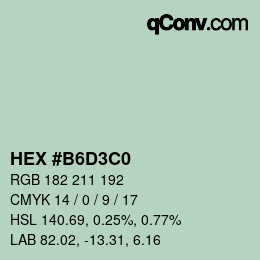 Color code: HEX #B6D3C0 | qconv.com