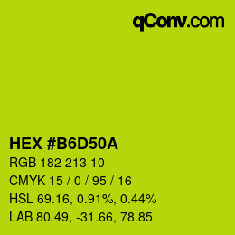 Color code: HEX #B6D50A | qconv.com